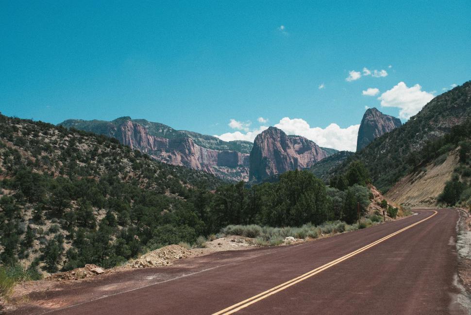 Free Image of Mountain Range View From Road 
