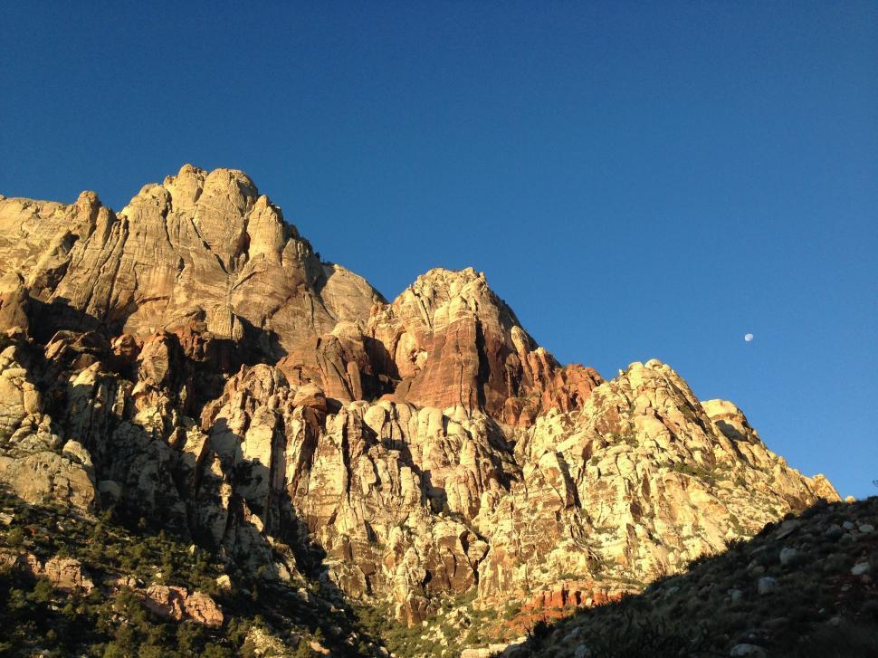 Free Image of Moonlit Mountain View 