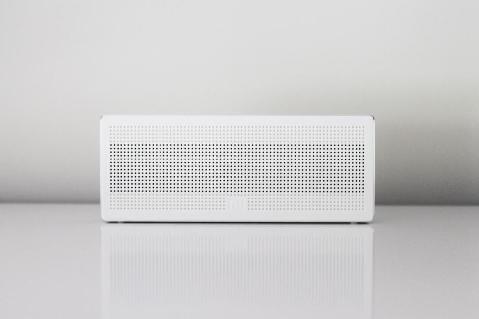 Free Image of White Speaker on Table 