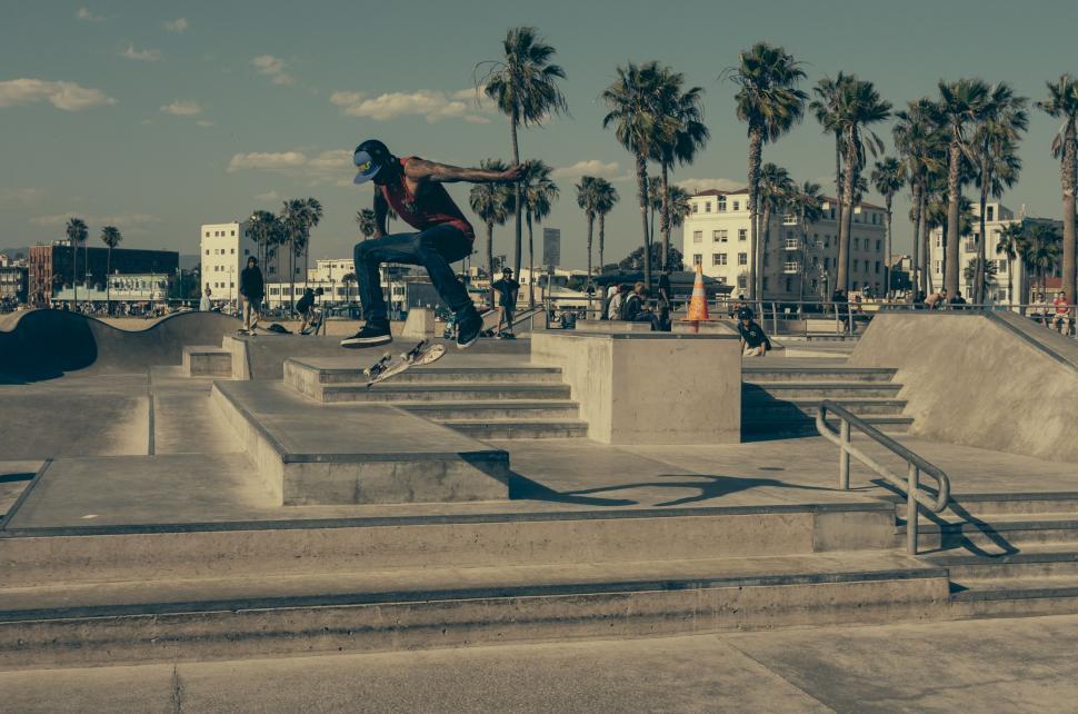 Free Image of Man Flying Through the Air on Skateboard 