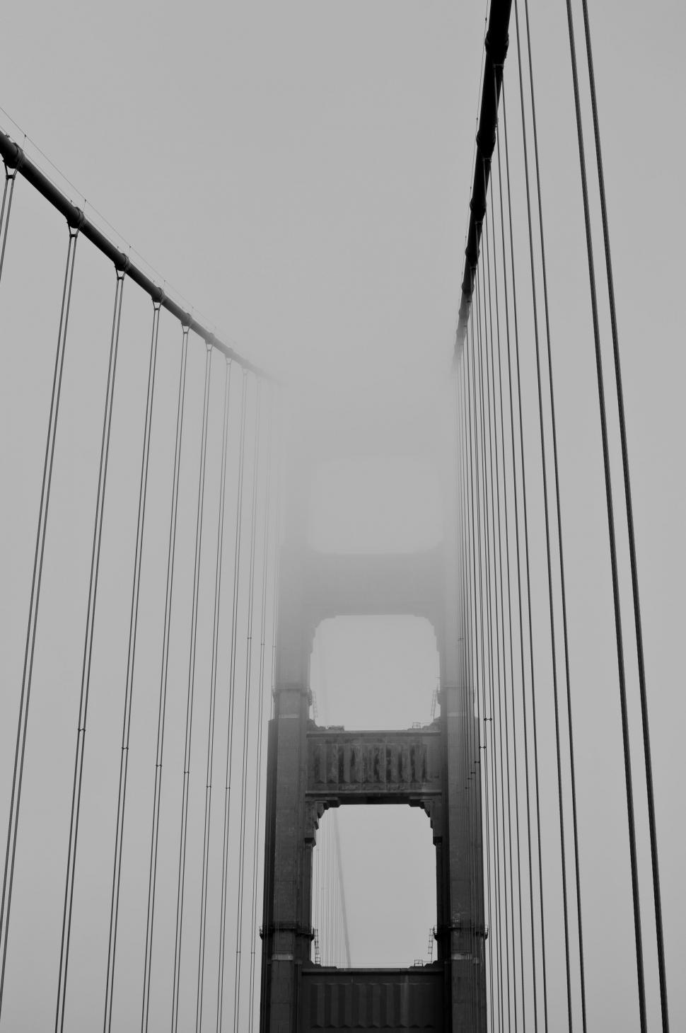 Free Image of Black and White Photo of the Golden Gate Bridge 