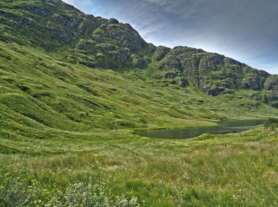 Free Image of Grassy Field With Lake 