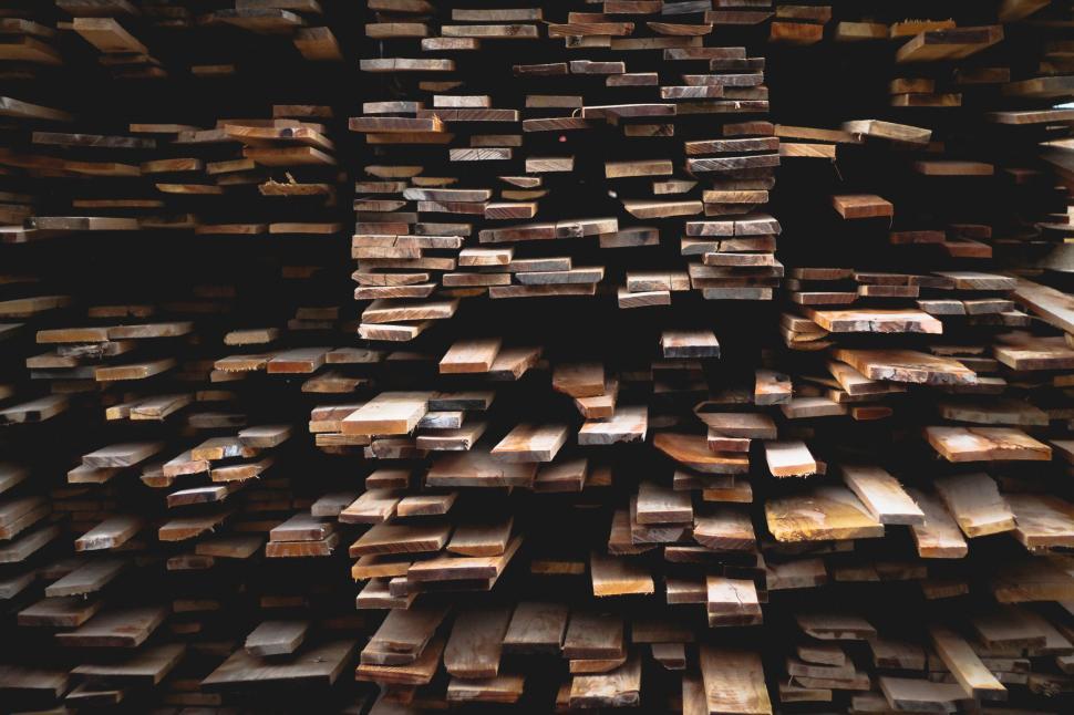 Free Image of Large Pile of Stacked Wood 
