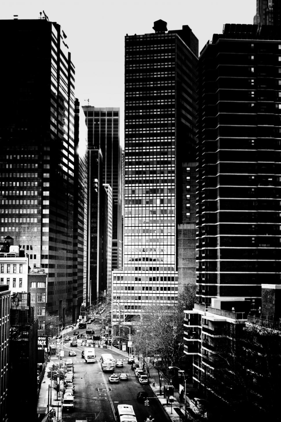 Free Image of Urban Street Scene in Black and White 