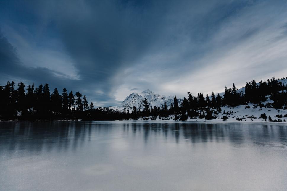 Free Image of Lush Forest Surrounding Expansive Lake 