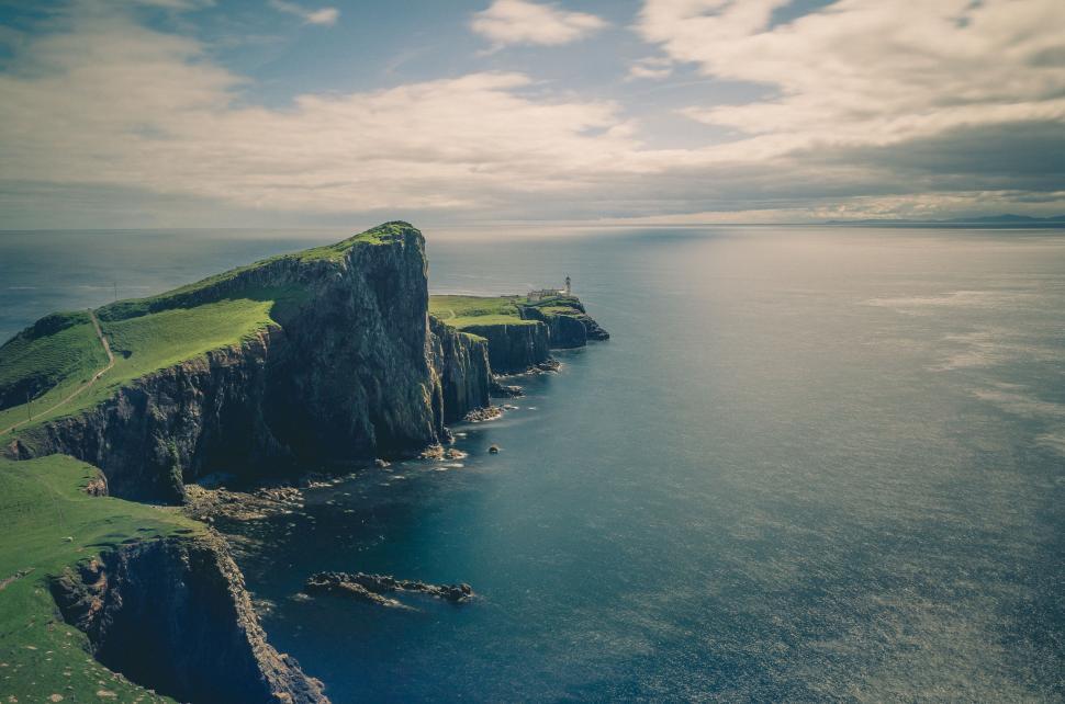 Free Image of Aerial View of Island in Middle of Ocean 