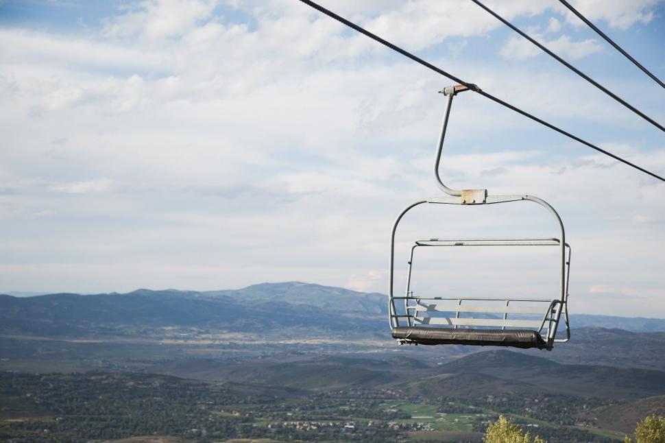 Free Image of Gondola Overlooking Valley Below 