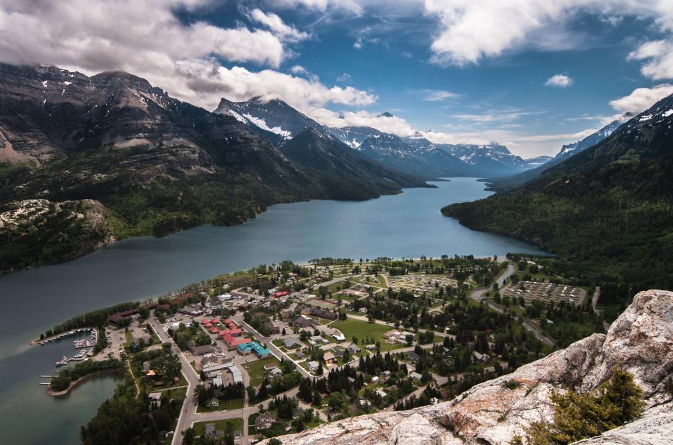 Free Image of Scenic View of Town and Body of Water 