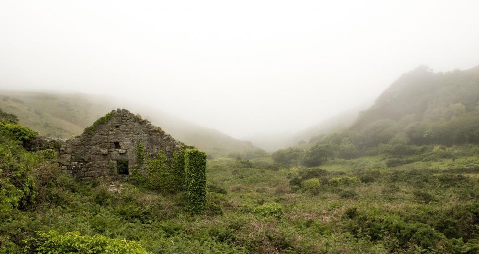 Free Image of Old Building Amidst Lush Green Field 