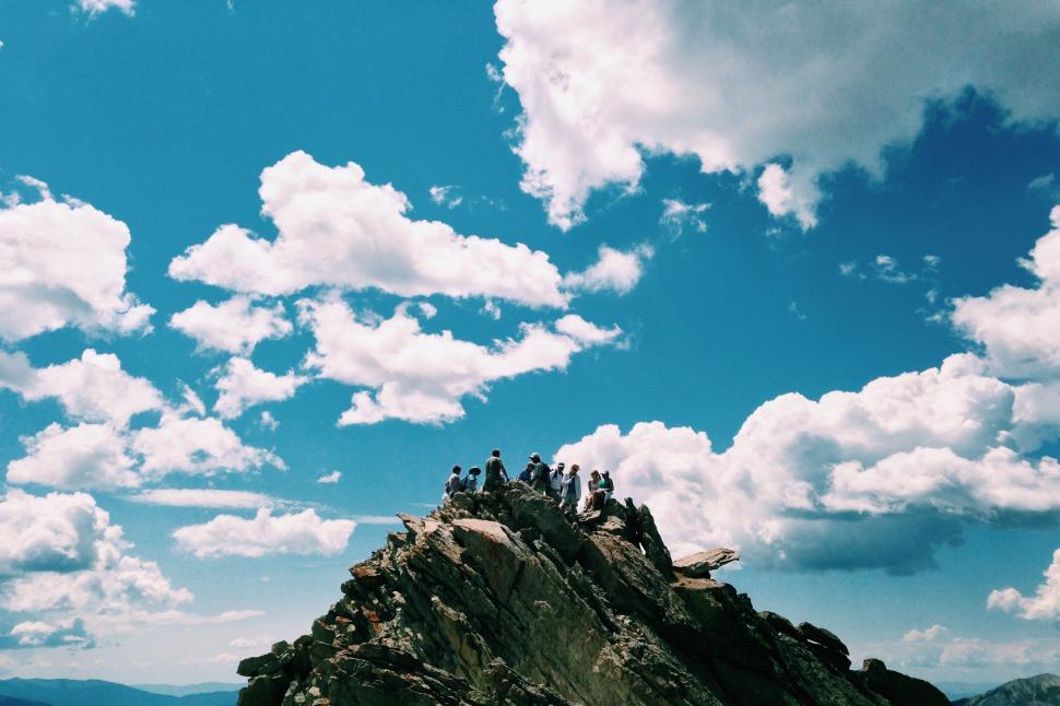 Free Image of Group of Birds Sitting on Top of a Mountain 