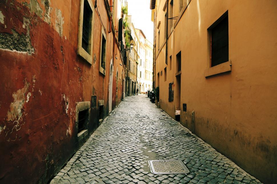 Free Image of Historic Cobblestone Street in European City 