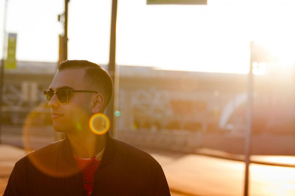 Free Image of Man Wearing Sunglasses and Black Shirt 