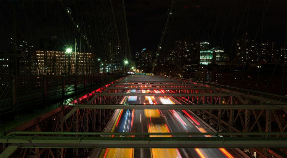 Free Image of Bustling City Street Filled With Traffic at Night 