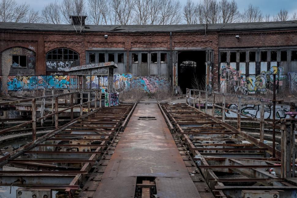 Free Image of Derelict Building Covered in Graffiti 