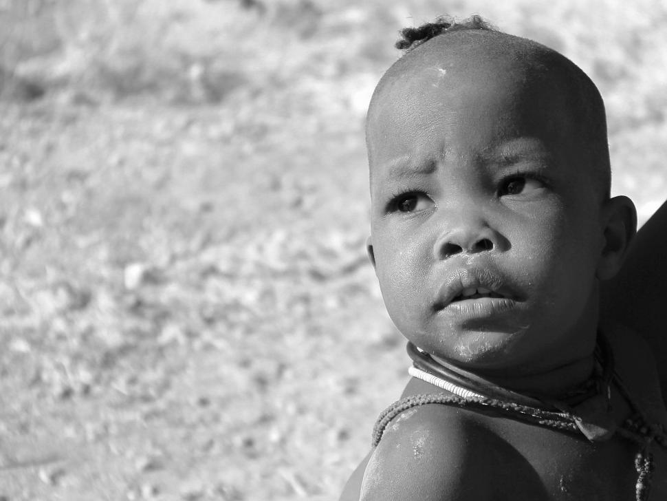 Free Image of Young Child in Black and White 