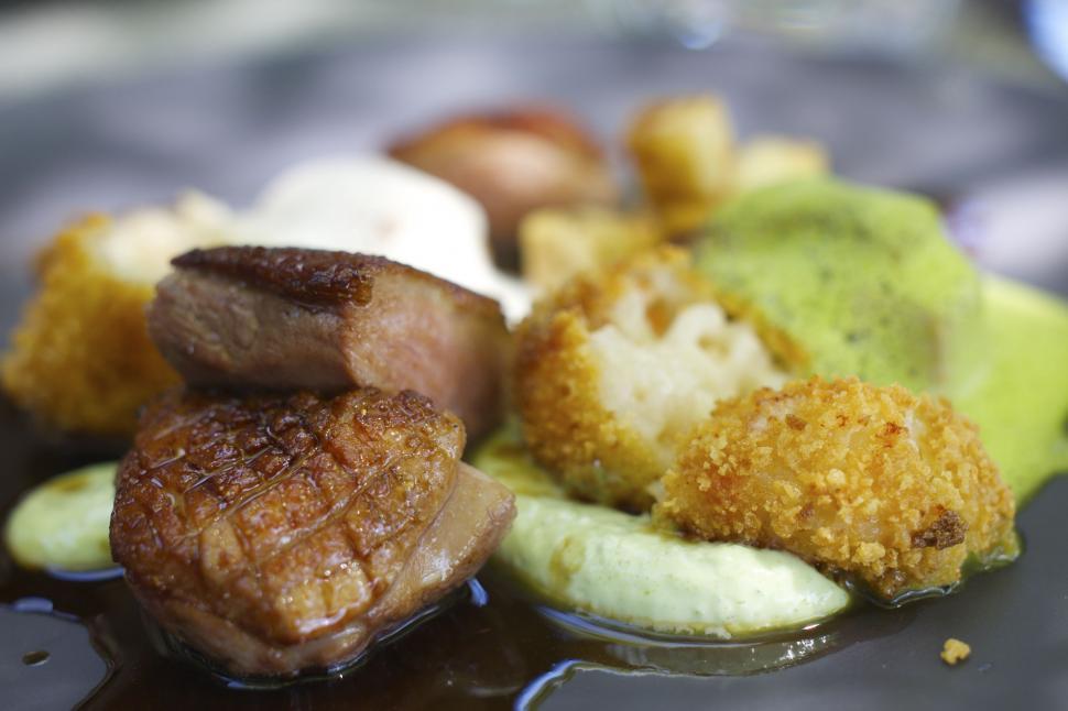 Free Image of Close Up of a Plate of Food on a Table 