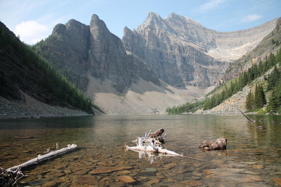 Free Image of Majestic Lake Surrounded by Mountains and Trees 