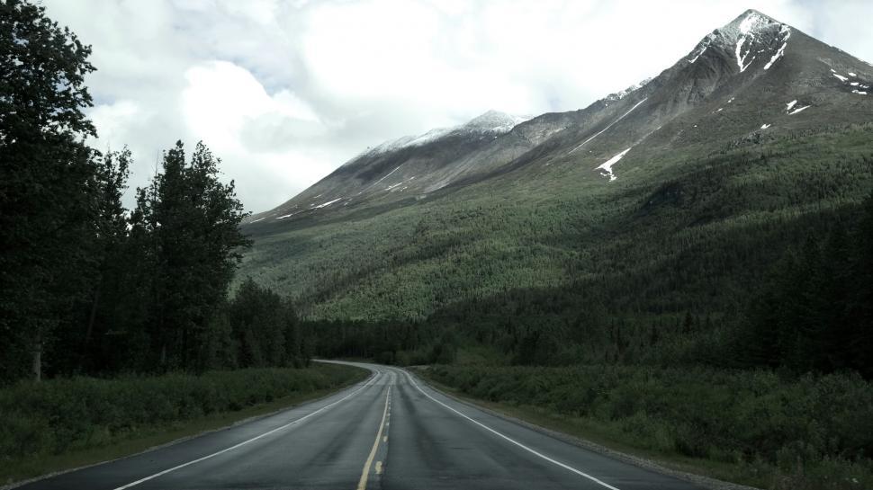 Free Image of Mountain Road in Black and White 