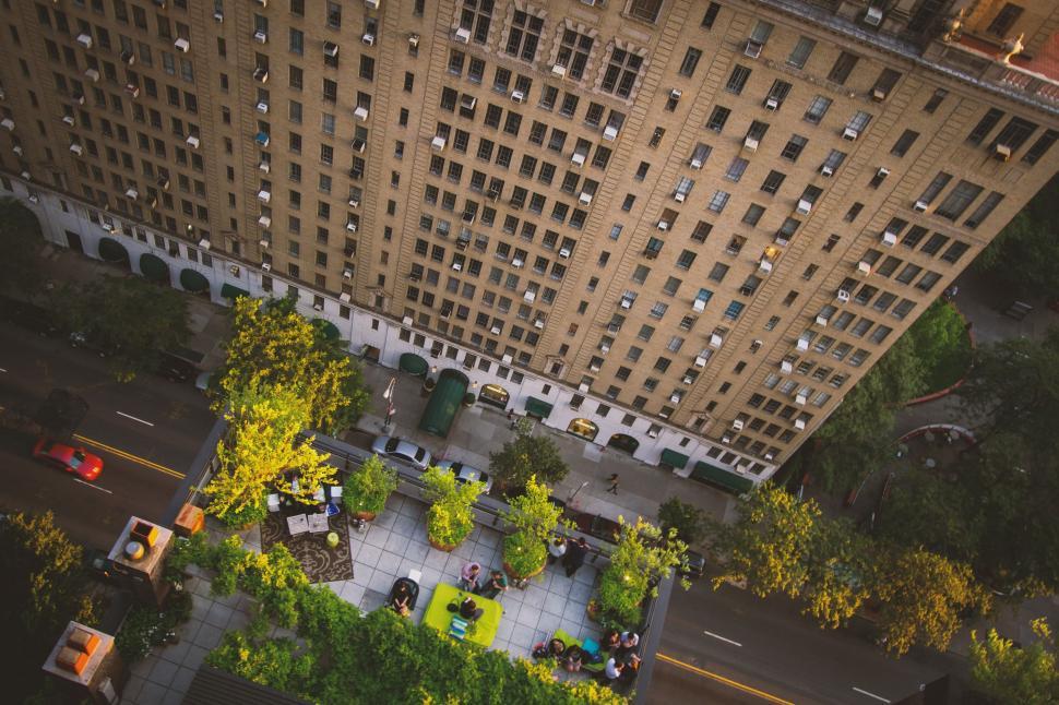 Free Image of A Birds Eye View of a Cityscape Filled With Tall Buildings 