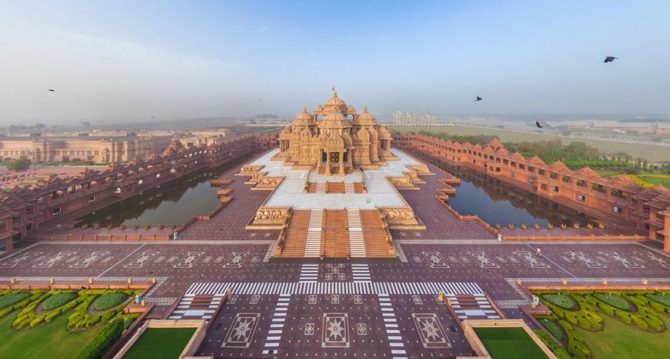 Free Image of Aerial View of Large Building in Park 
