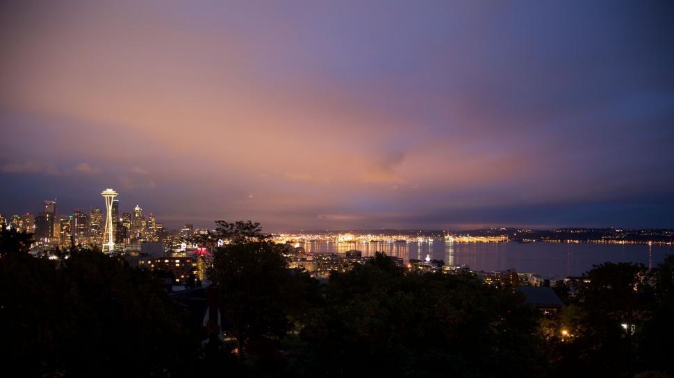 Free Image of City Night View From Hill 