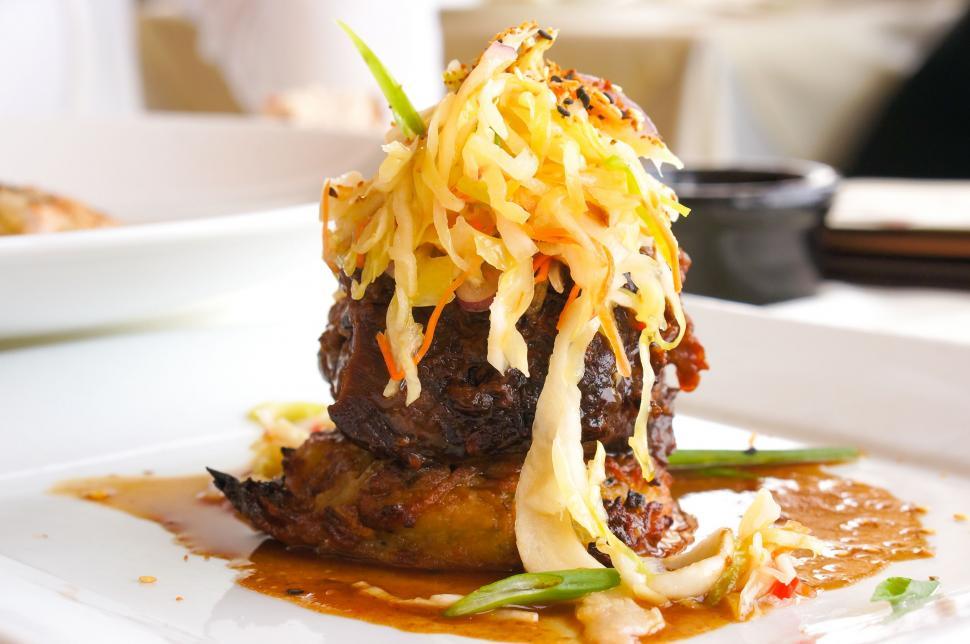 Free Image of White Plate With Meat and Grated Cheese 