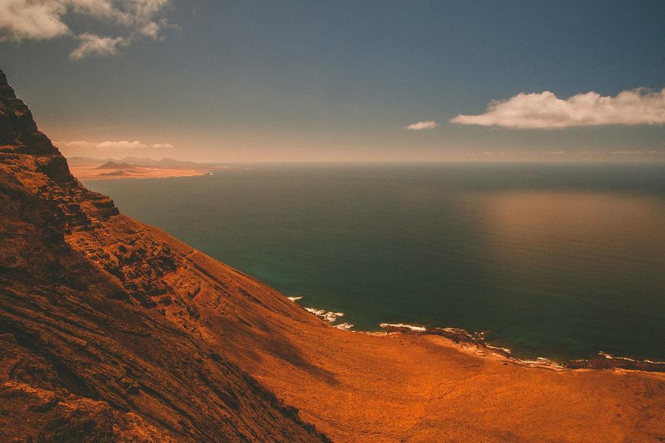 Free Image of Panoramic View of the Ocean From the Mountain Top 