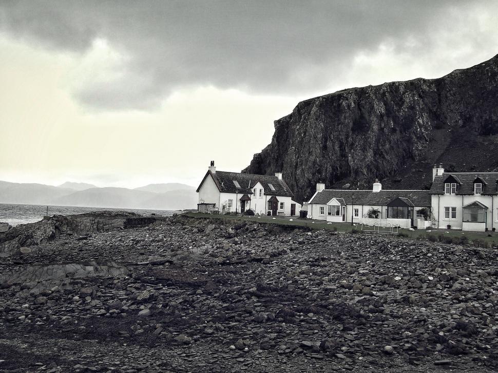 Free Image of Residential Houses in Black and White 