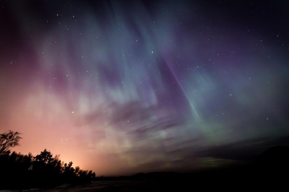 Free Image of Purple and Blue Sky With Stars and Clouds 