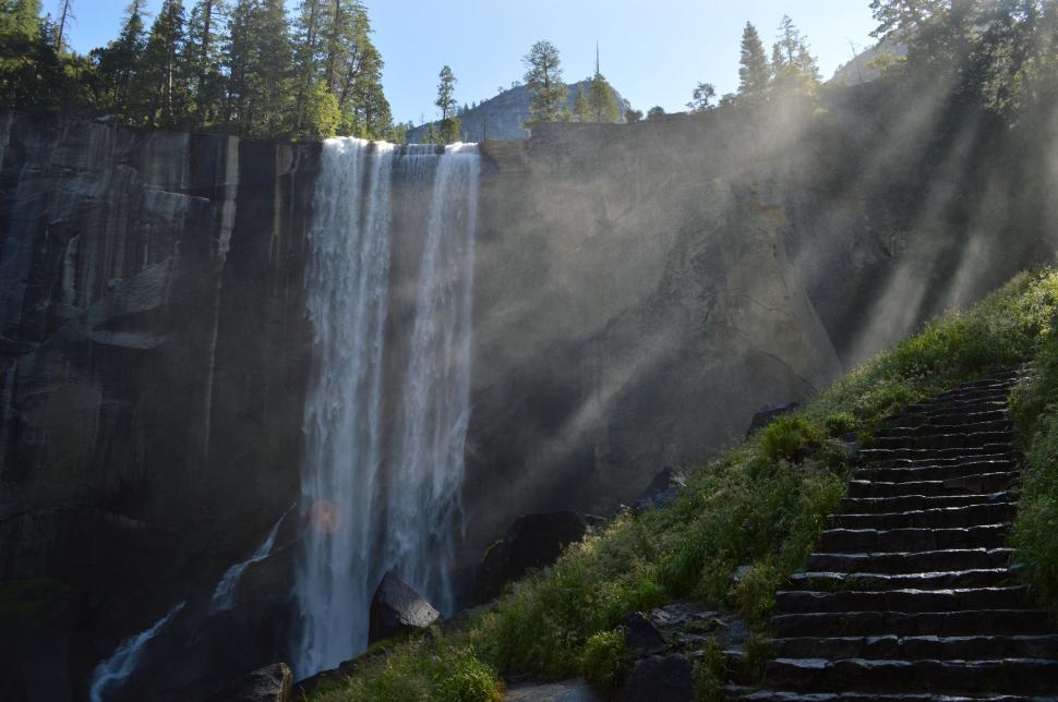 Free Image of Majestic Waterfall Cascading Down 