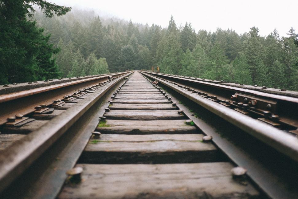 Free Image of Train Track With Trees in Background 