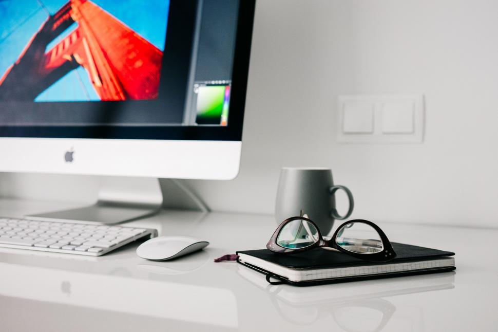 Free Image of Desktop Computer on White Desk 