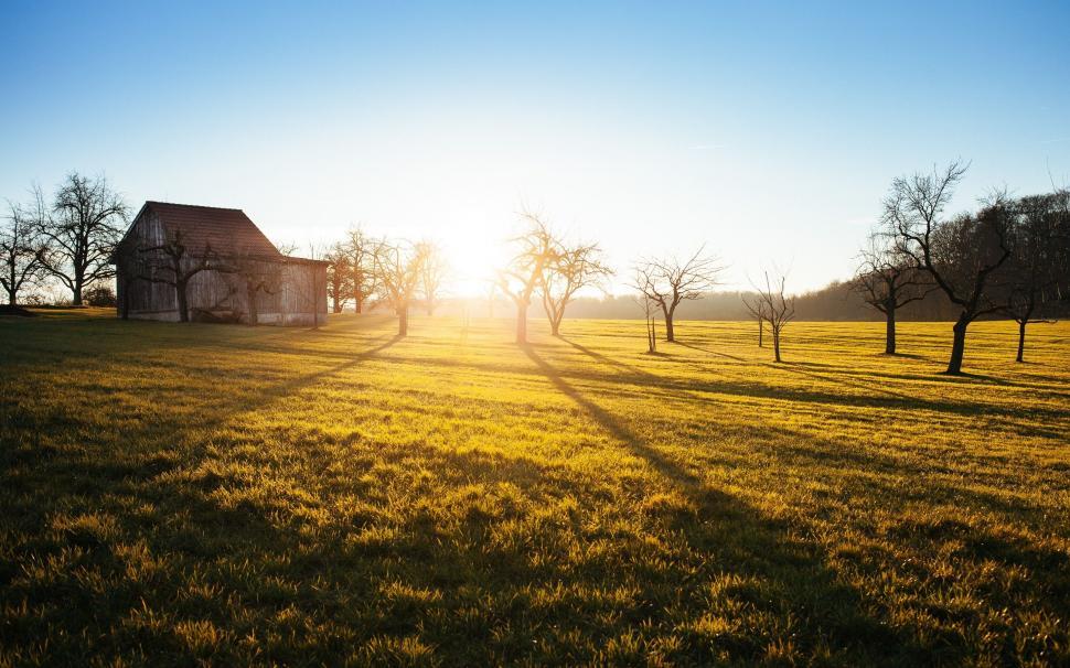 Free Image of House in the Distance in a Field 