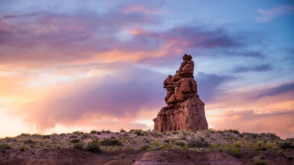Free Image of Massive Rock Formation in Desert 