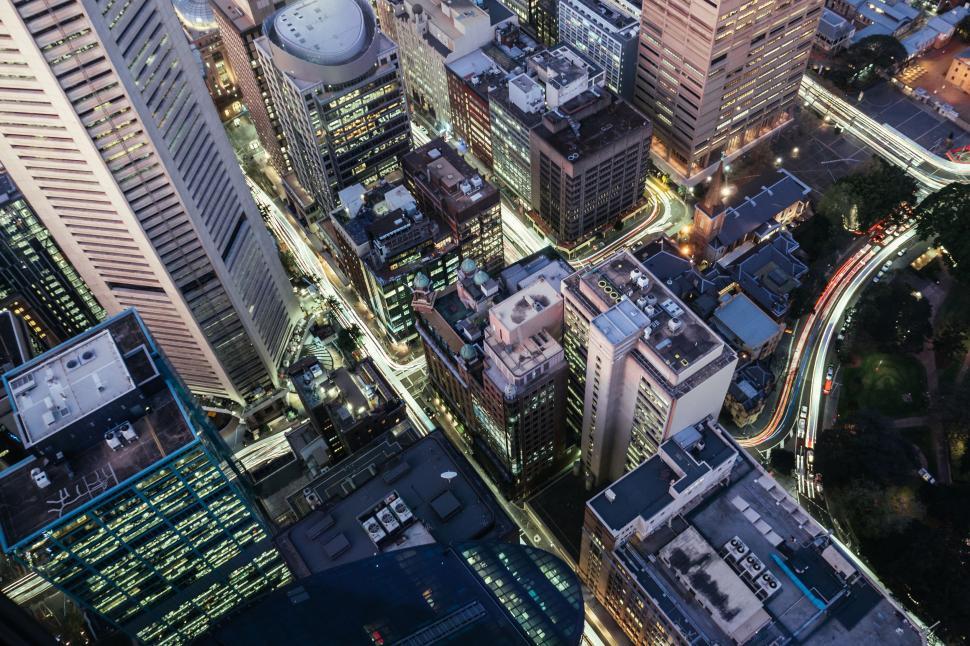 Free Image of Aerial View of a City at Night 