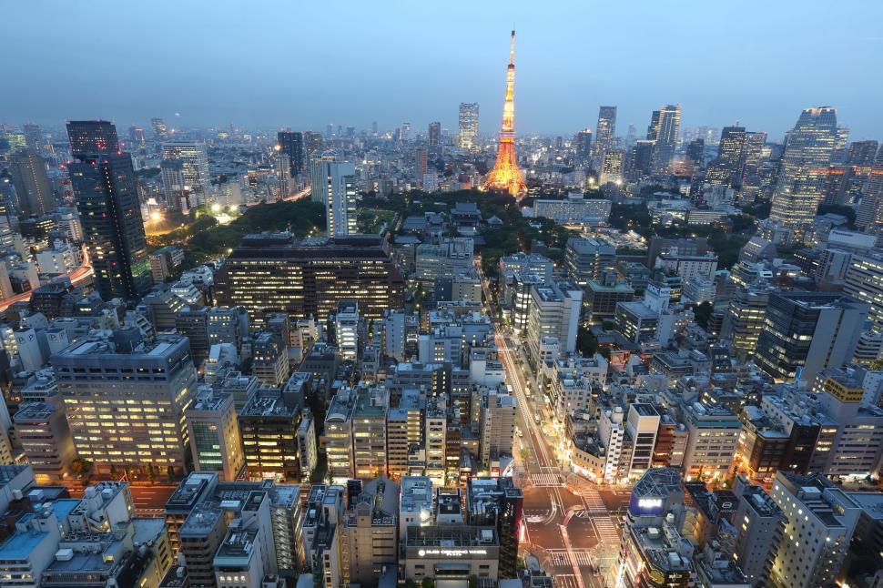 Free Image of Aerial View of City at Night 