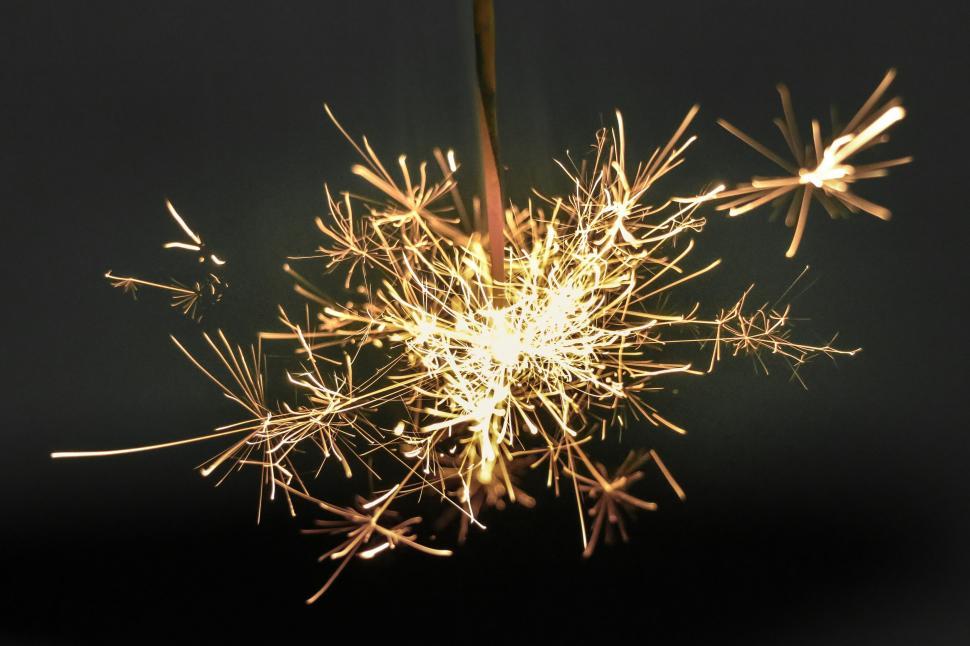 Free Image of Close Up of Sparkler on Black Background 