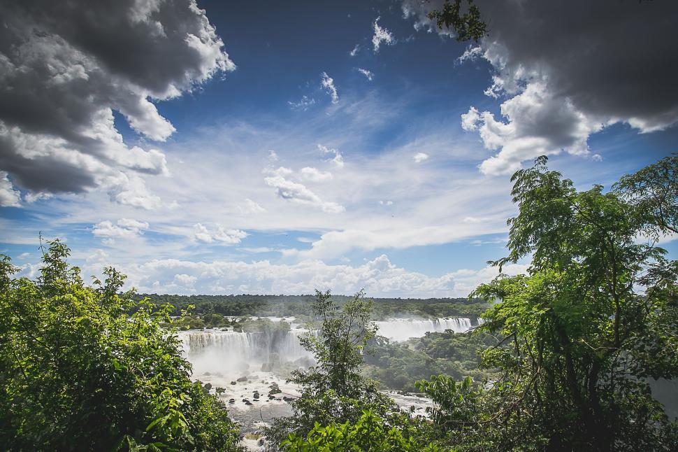 Free Image of A Majestic View of a Waterfall 