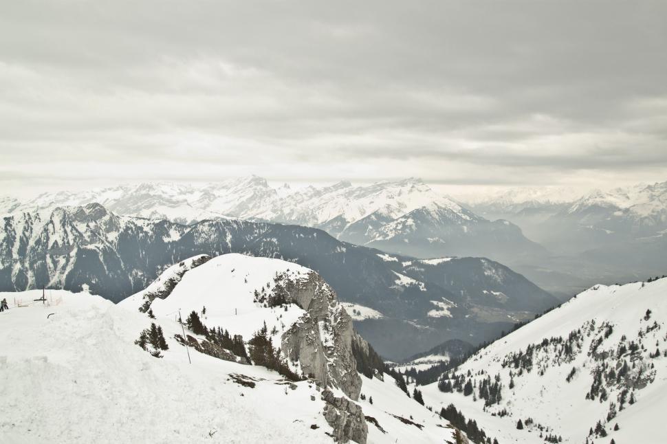Free Image of Man Skiing on Snow Covered Slope 