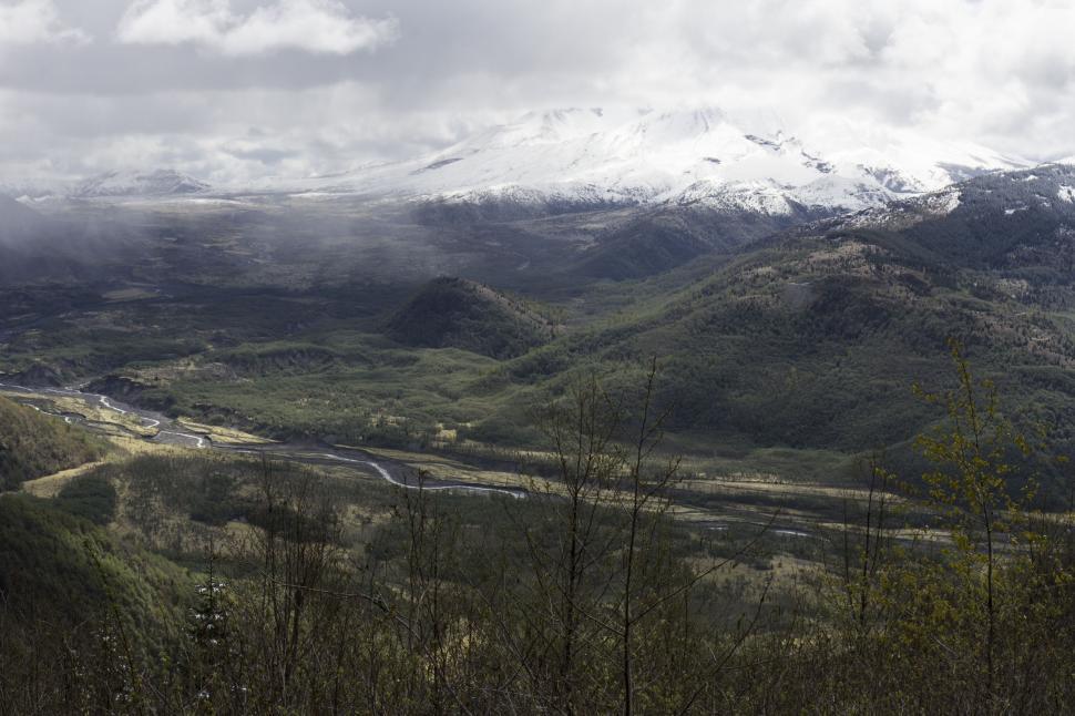 Free Image of Majestic Snow-Capped Mountain Range 