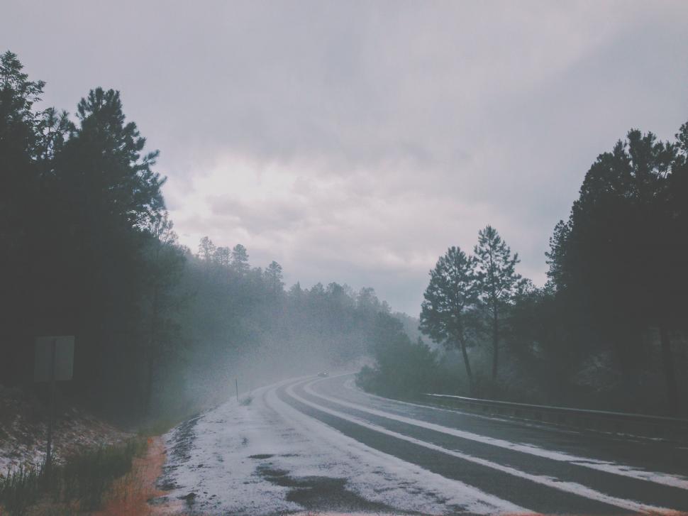Free Image of Snow Covered Road in Forest 