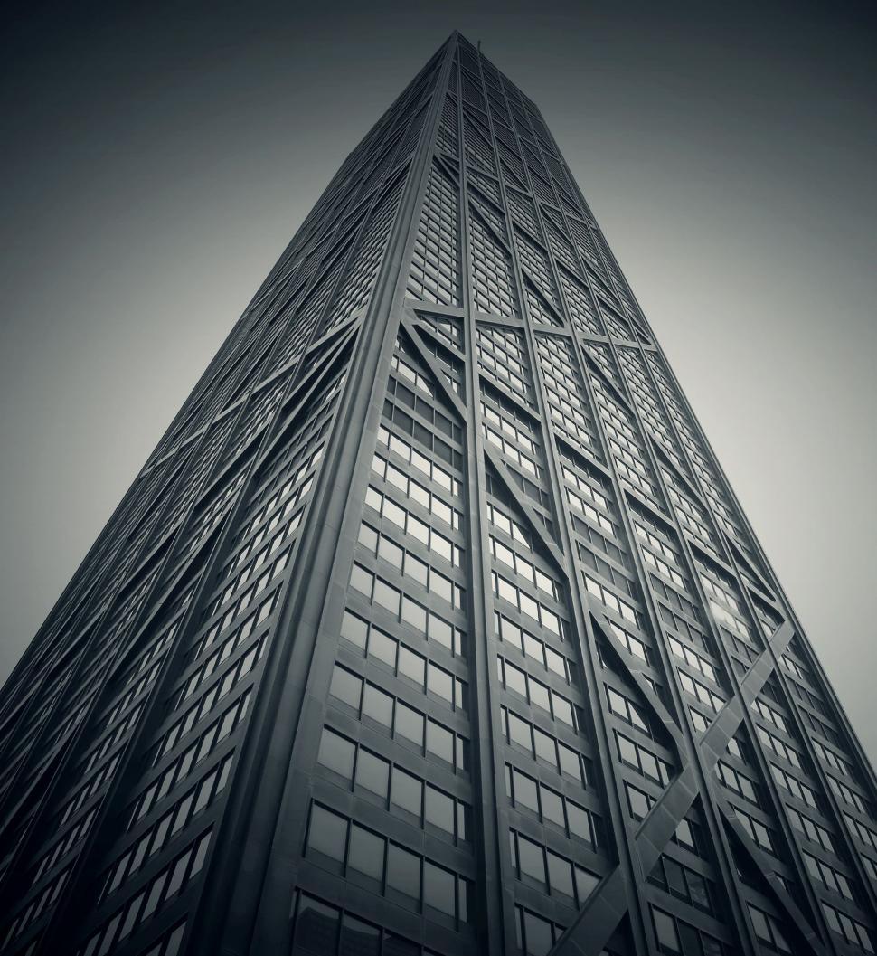 Free Image of Tall Building in Black and White 
