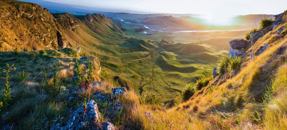 Free Image of A Panoramic View of a Valley From a High Point of View 