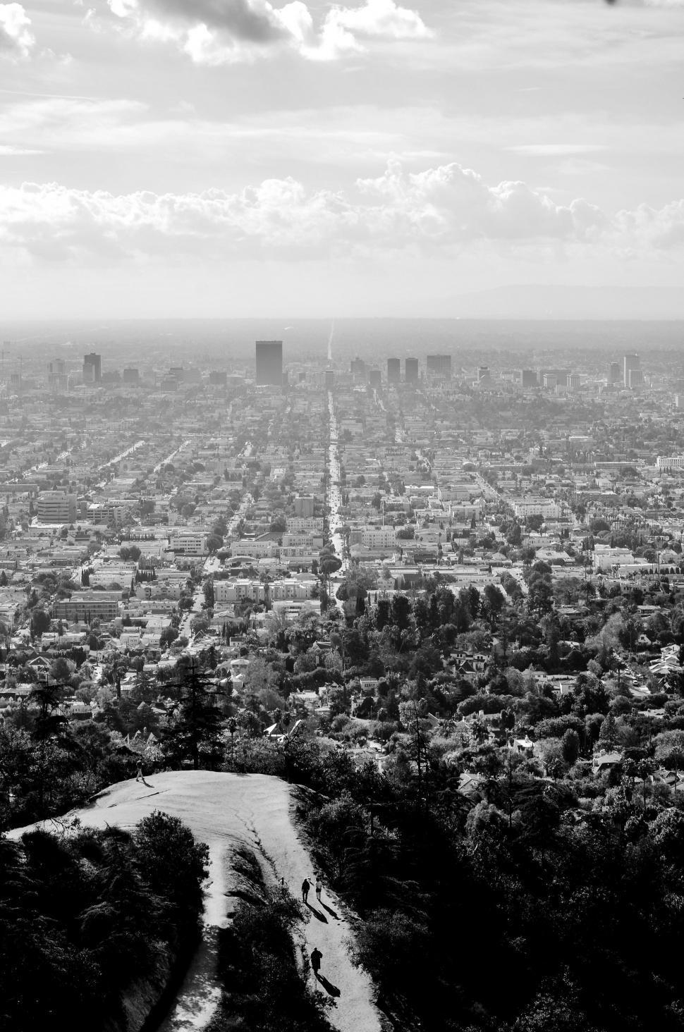 Free Image of Busy Intersection in Monochrome Cityscape 