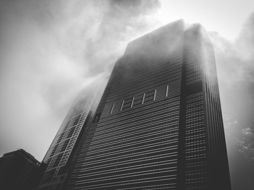 Free Image of Tall Building in Black and White 