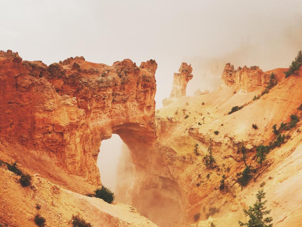 Free Image of Rocky Cliff With Hole in Center 