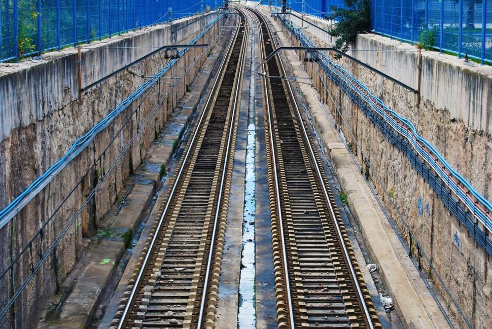 Free Image of Aerial View of Train Track 