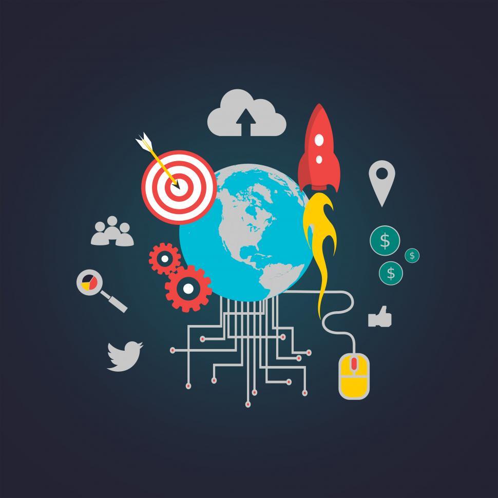 Free Image of Concept of Search Engine Optimization with SEO icons 