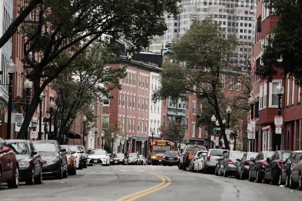 Free Image of City Street Filled With Parked Cars 