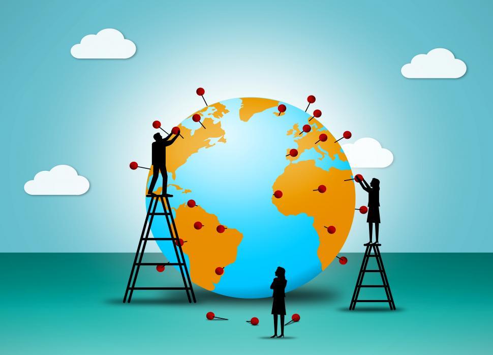Free Image of Placing pushpins on the Globe - Globalization and worldwide comm 